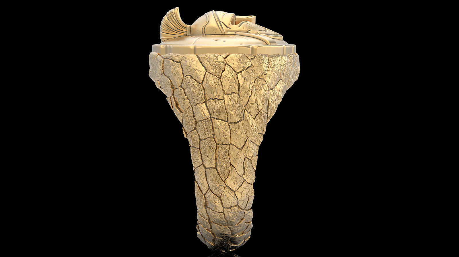 Spartacus rock ring silver gold jewelry printable 3D model 3D print model_5