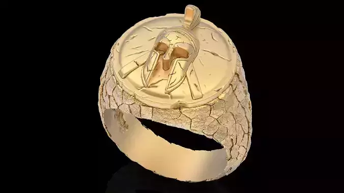 Spartacus rock ring silver gold jewelry printable 3D model 3D print model