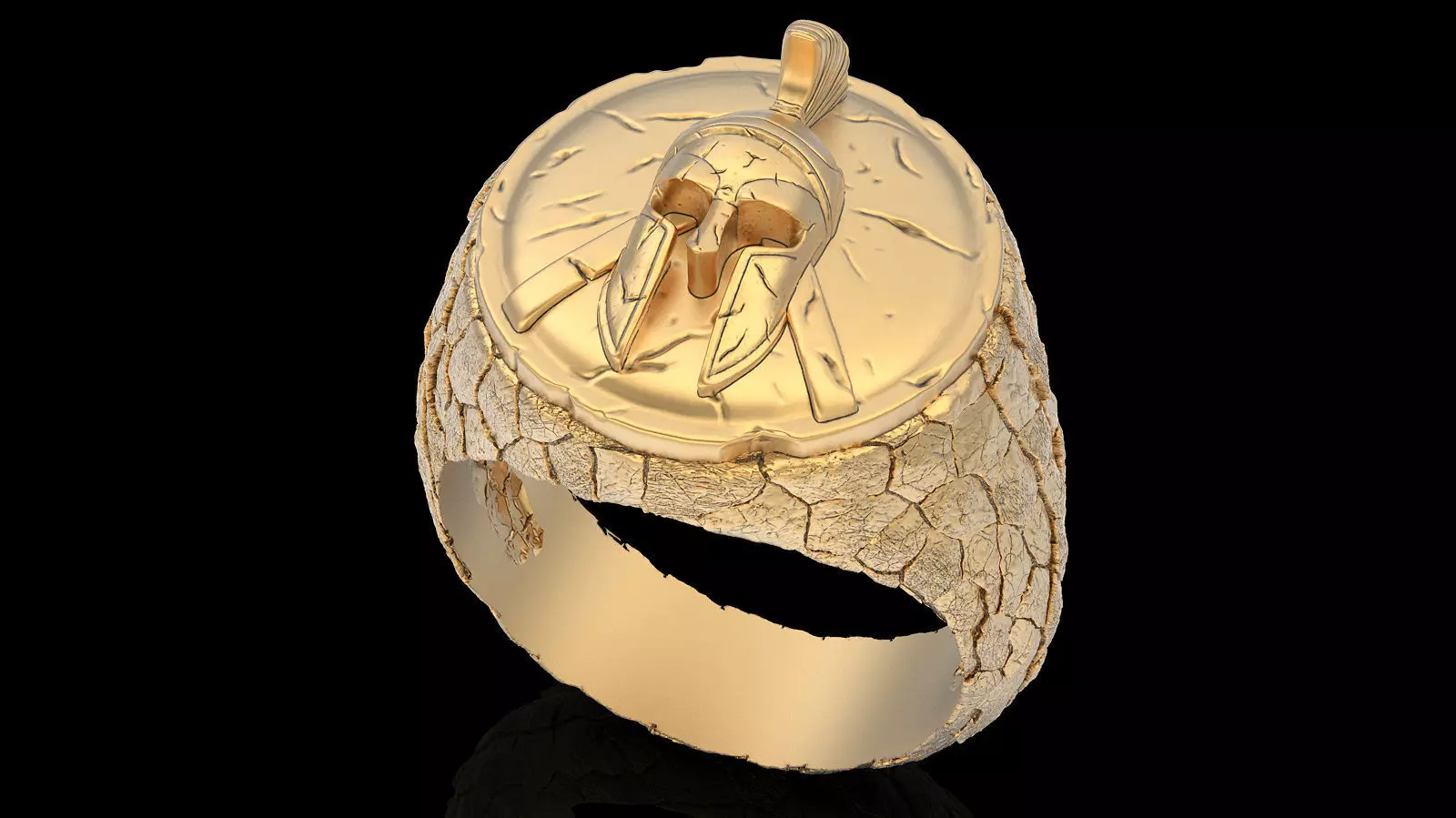 Spartacus rock ring silver gold jewelry printable 3D model 3D print model_0