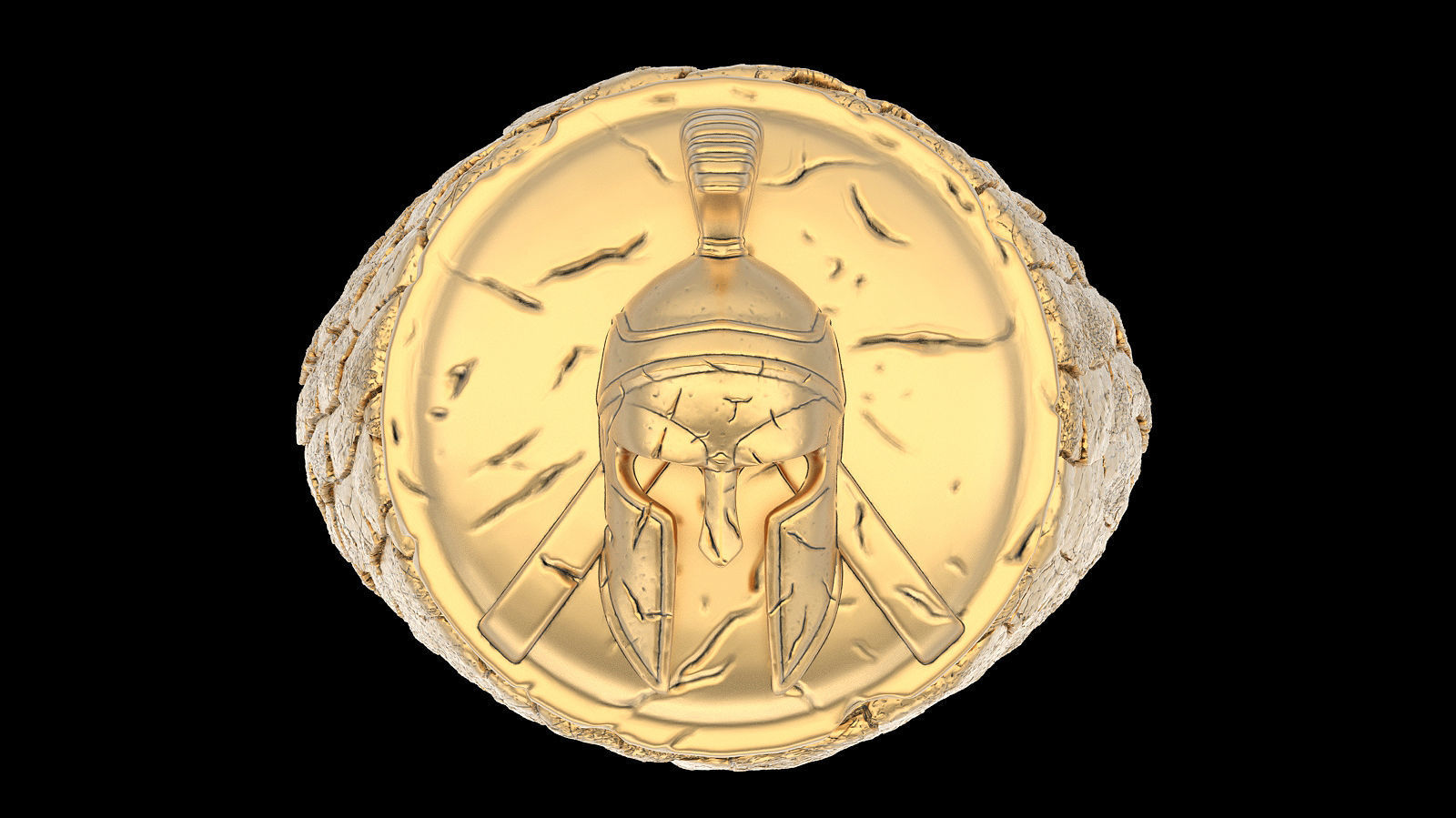 Spartacus rock ring silver gold jewelry printable 3D model 3D print model_3