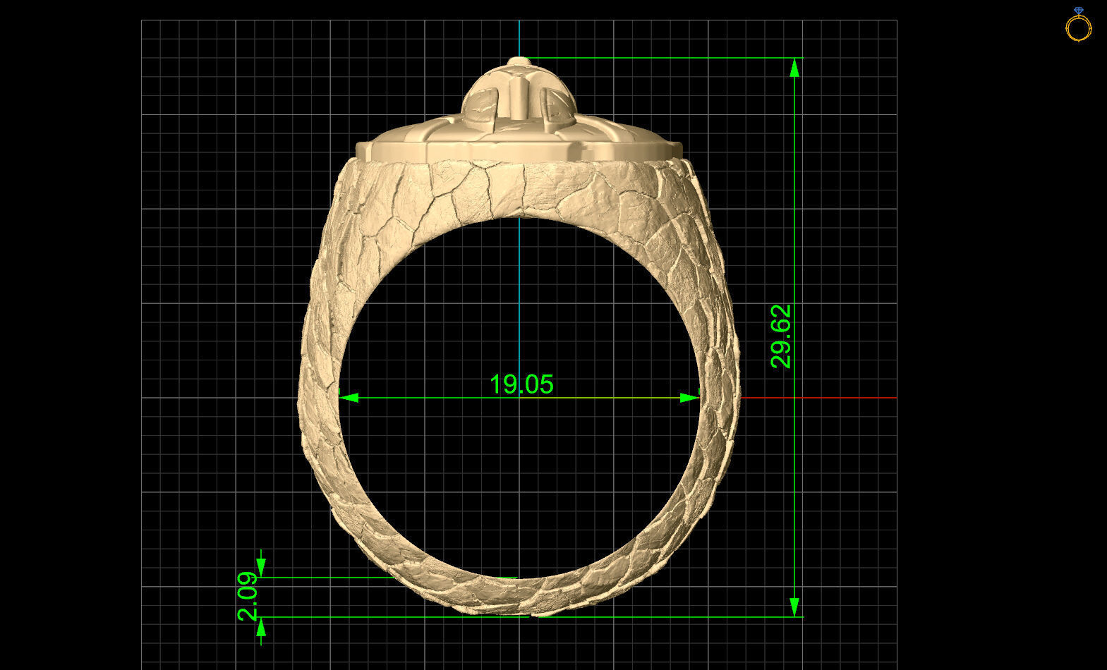 Spartacus rock ring silver gold jewelry printable 3D model 3D print model_8