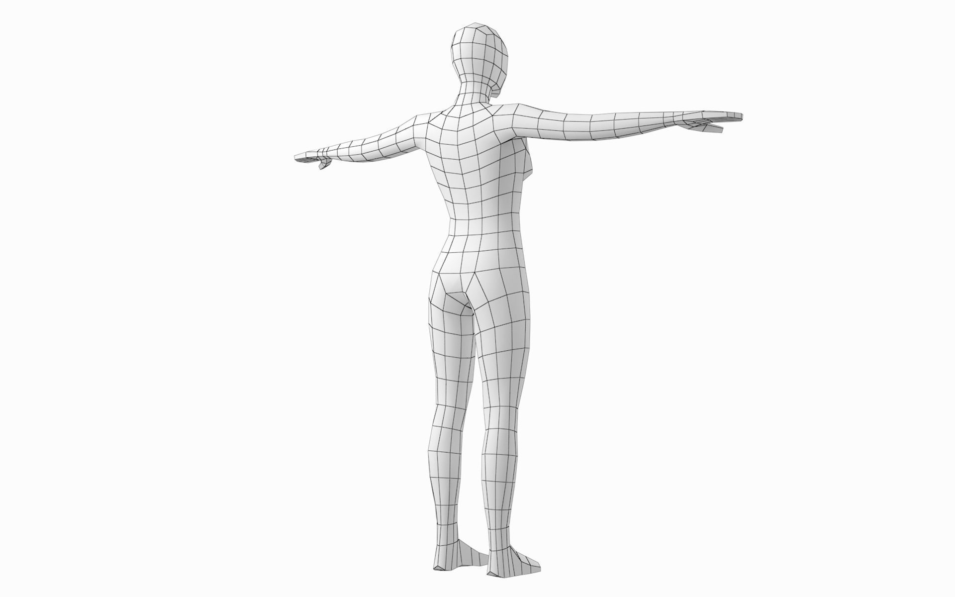 Natural Female and Male in T-Pose Base Mesh BUNDLE 3D model_27