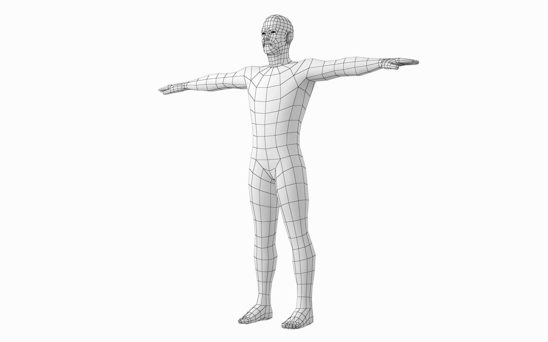 Natural Female and Male in T-Pose Base Mesh BUNDLE 3D model_25