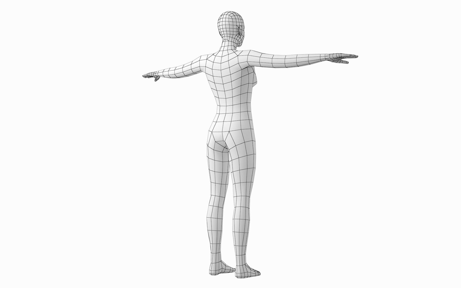 Natural Female and Male in T-Pose Base Mesh BUNDLE 3D model_28
