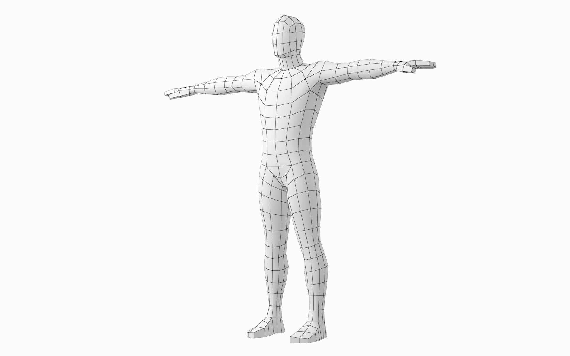 Natural Female and Male in T-Pose Base Mesh BUNDLE 3D model_24
