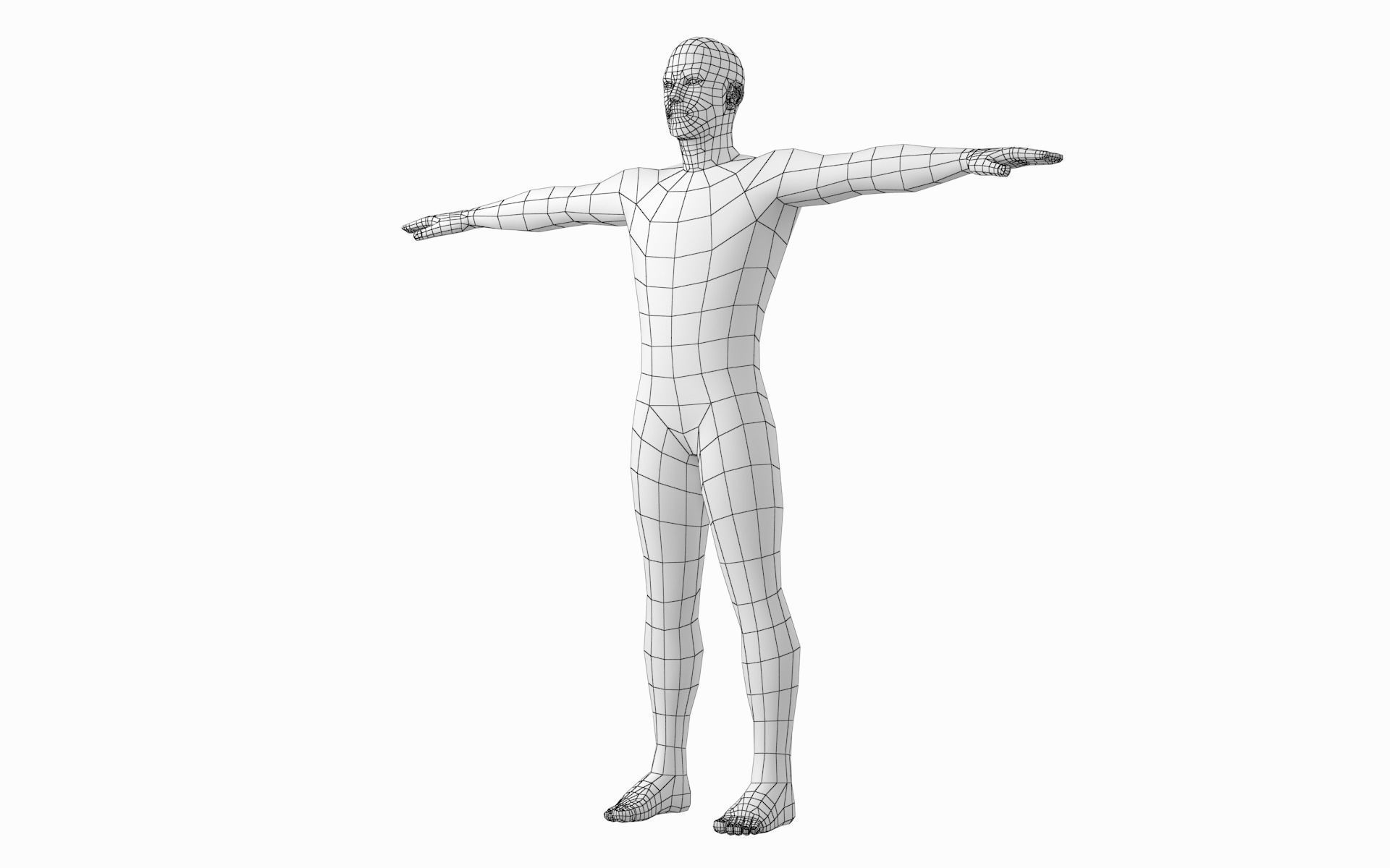 Natural Female and Male in T-Pose Base Mesh BUNDLE 3D model_26