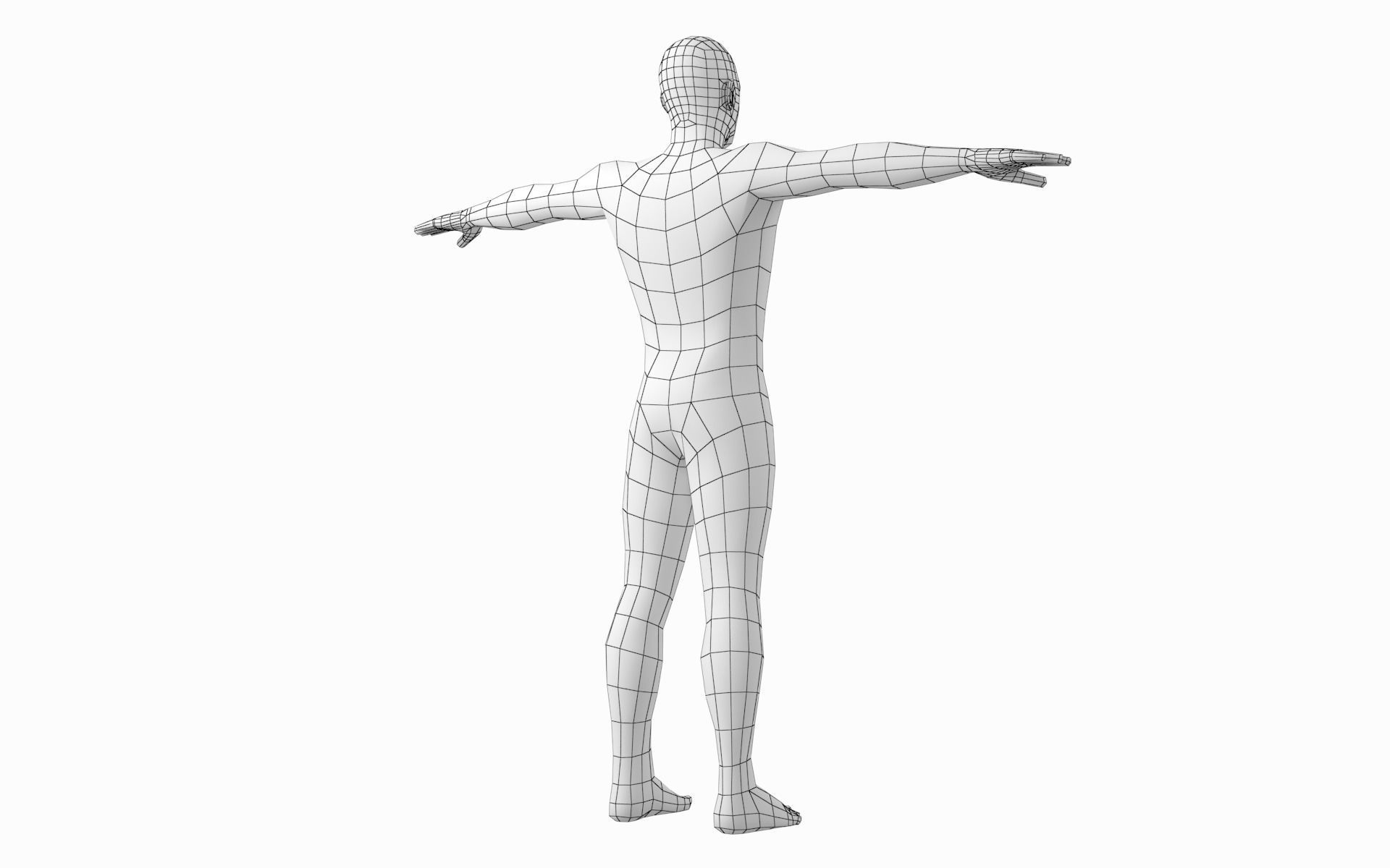 Natural Female and Male in T-Pose Base Mesh BUNDLE 3D model_31