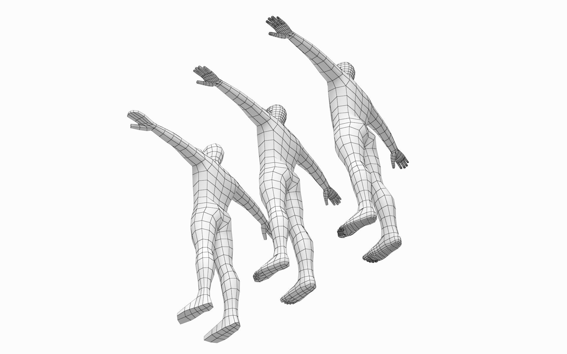 Natural Female and Male in T-Pose Base Mesh BUNDLE 3D model_14
