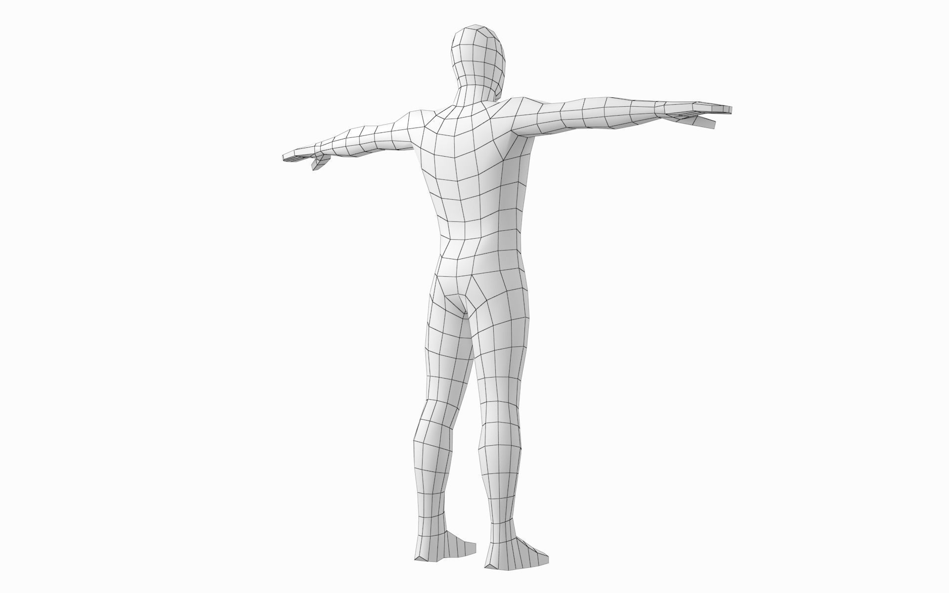 Natural Female and Male in T-Pose Base Mesh BUNDLE 3D model_30