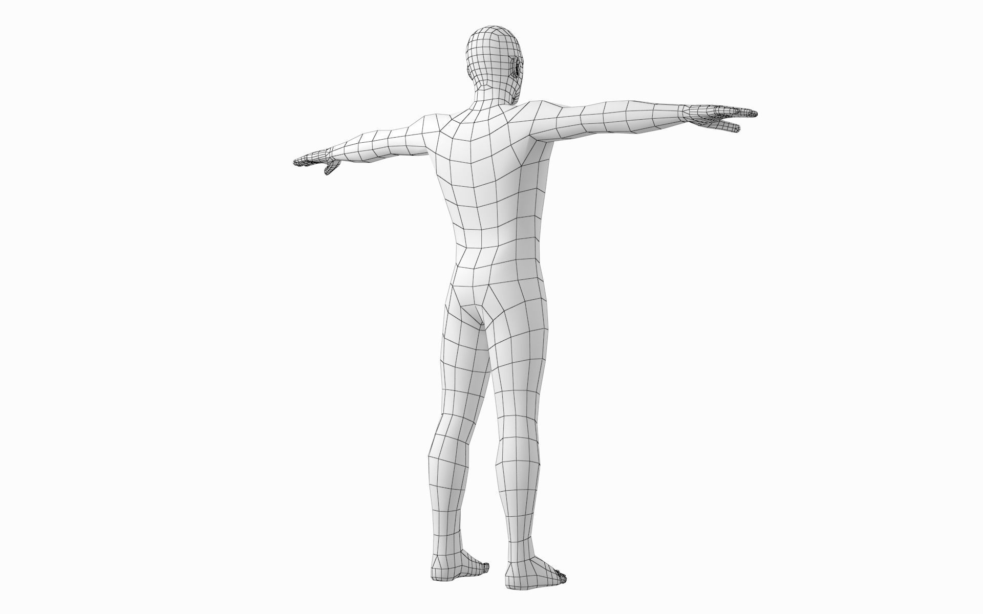 Natural Female and Male in T-Pose Base Mesh BUNDLE 3D model_32