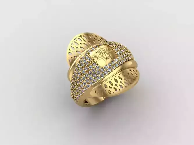 Women Ring With Stone Diamond Ready STL 3DM Models Womens Rings