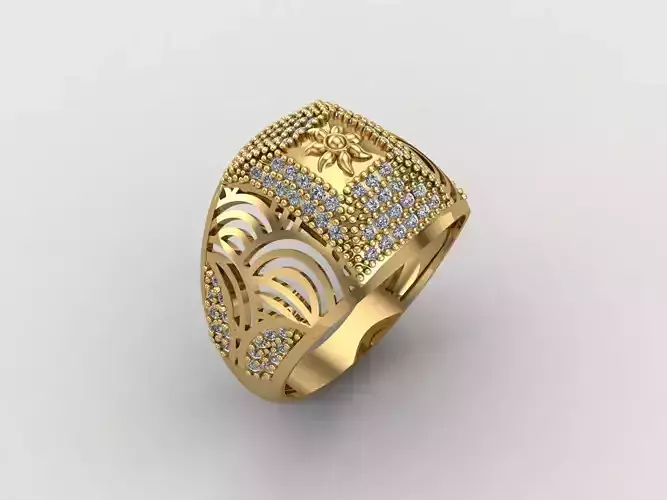 Women Ring With Stone Diamond Ready STL 3DM Models Womens Rings
