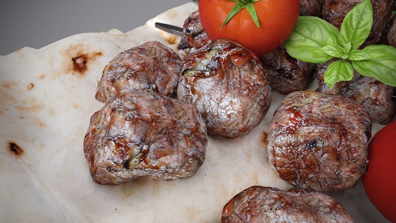 Grilled meat shashlik Barbecue 3D model_6