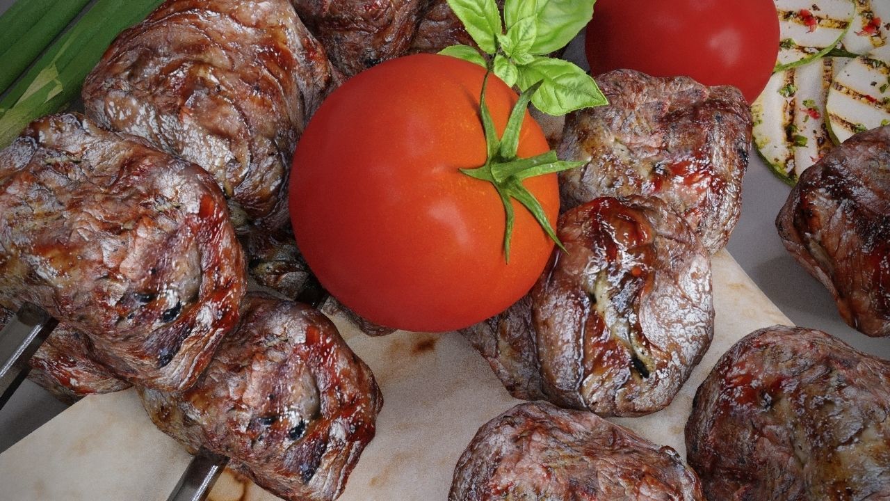 Grilled meat shashlik Barbecue 3D model_5