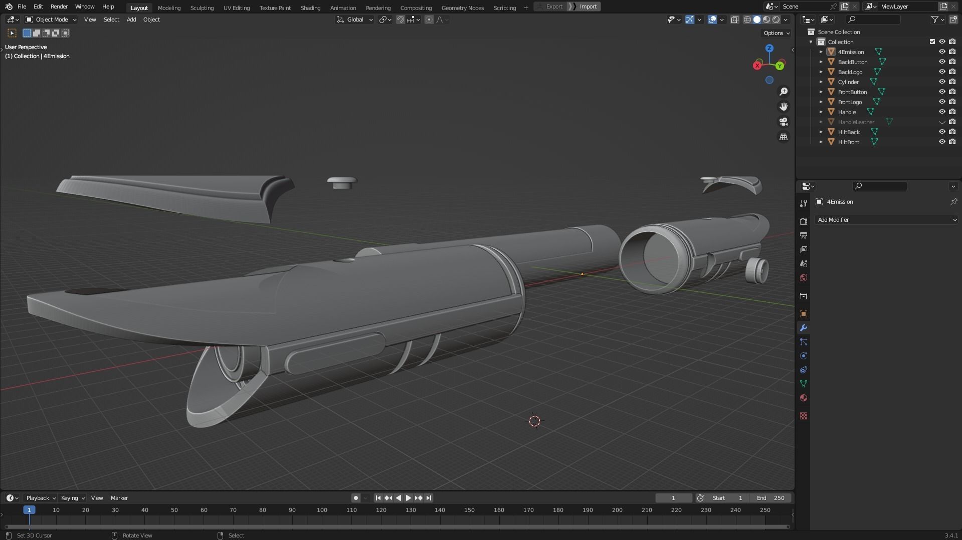 Star Wars Jedi Temple Guard Lightsaber for Cosplay 3D print model_12