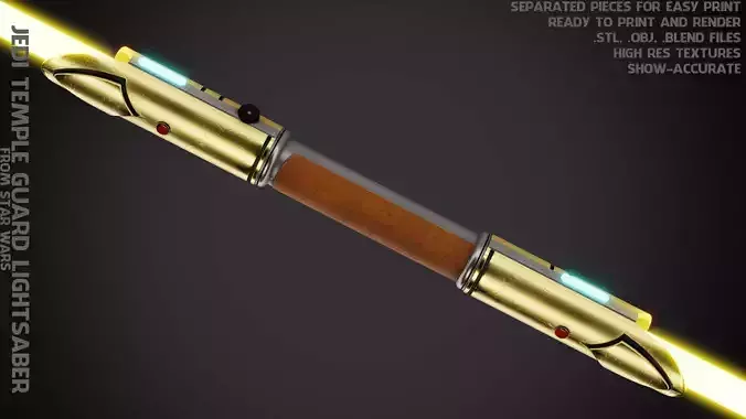 Star Wars Jedi Temple Guard Lightsaber for Cosplay 3D print model
