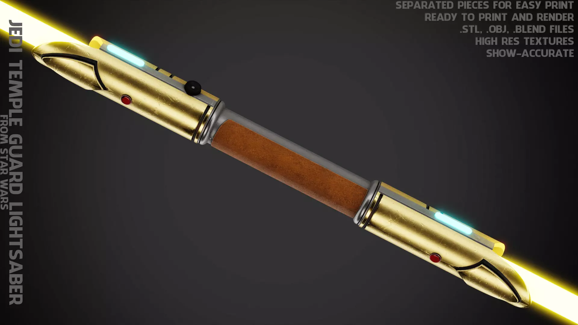 Star Wars Jedi Temple Guard Lightsaber for Cosplay 3D print model_0