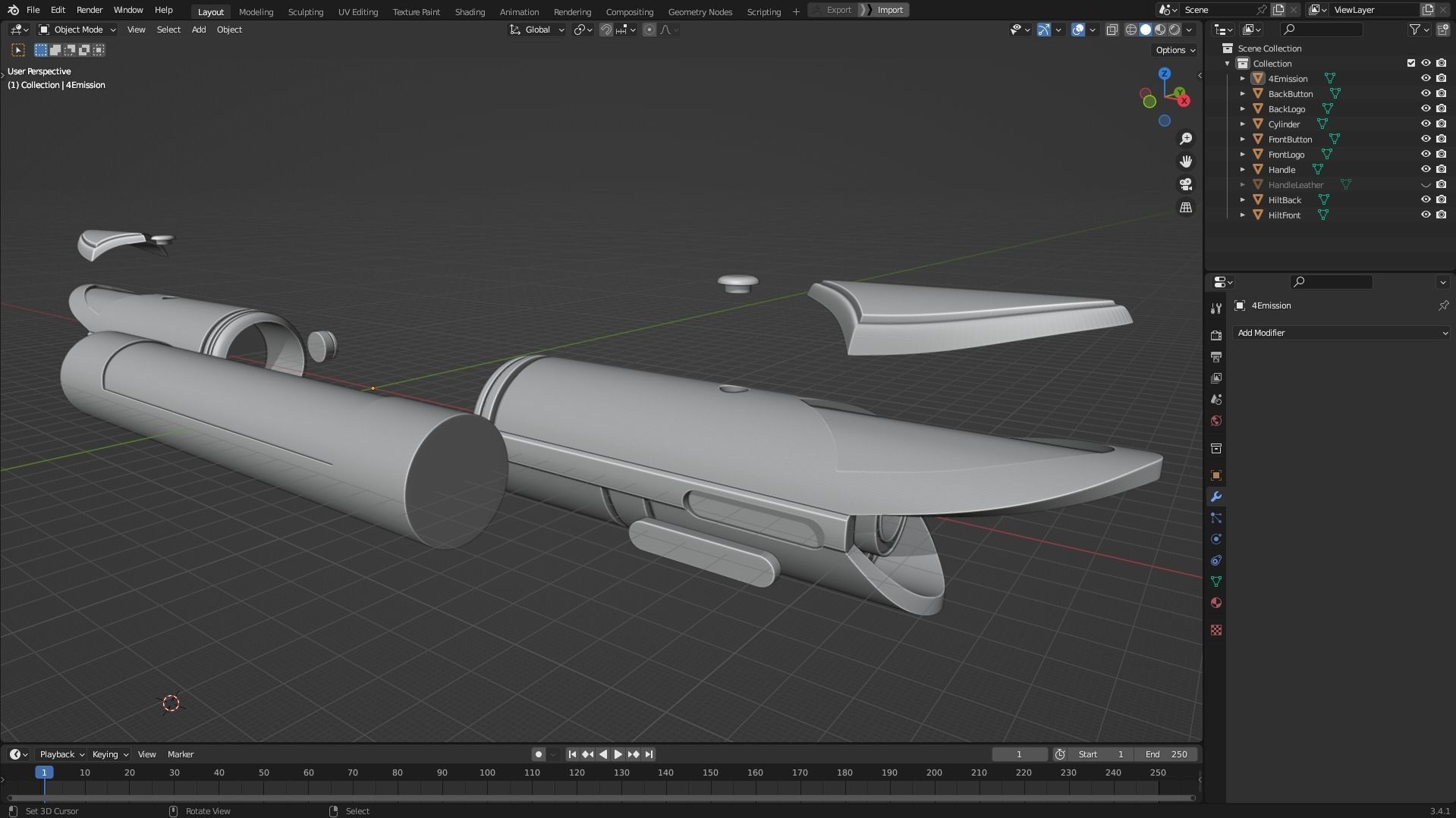 Star Wars Jedi Temple Guard Lightsaber for Cosplay 3D print model_11