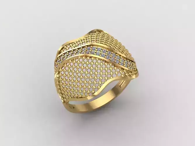 Women Ring With Stone Diamond Ready STL 3DM Models Womens Rings