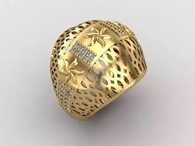 Women Ring With Stone Diamond Ready STL 3DM Models Womens Rings