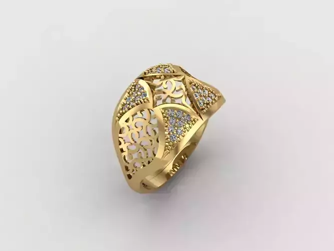 Women Ring With Stone Diamond Ready STL 3DM Models Womens Rings