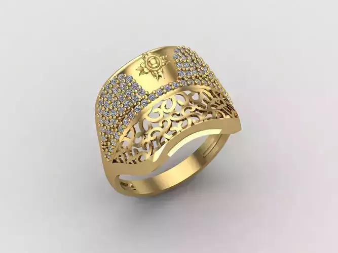 Women Ring With Stone Diamond Ready STL 3DM Models Womens Rings