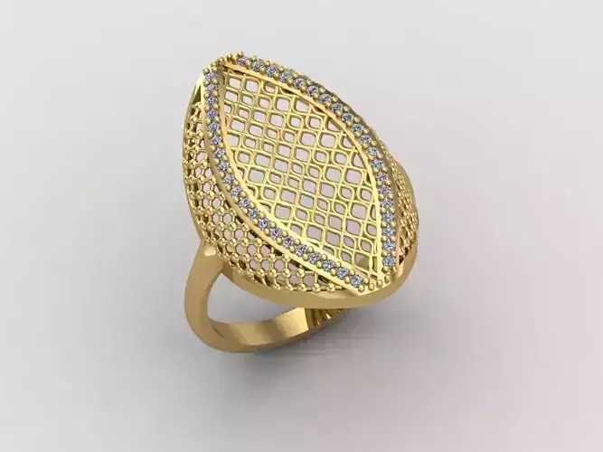 Women Ring With Stone Diamond Ready STL 3DM Models Womens Rings