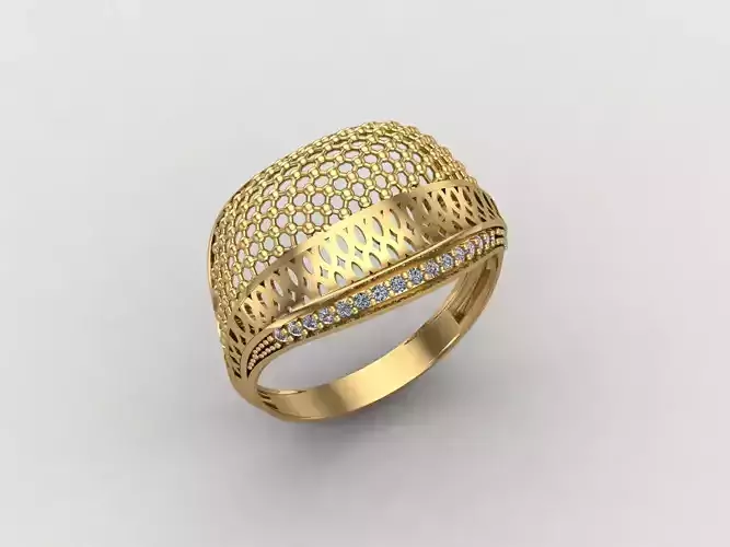 Women Ring With Stone Diamond Ready STL 3DM Models Womens Rings