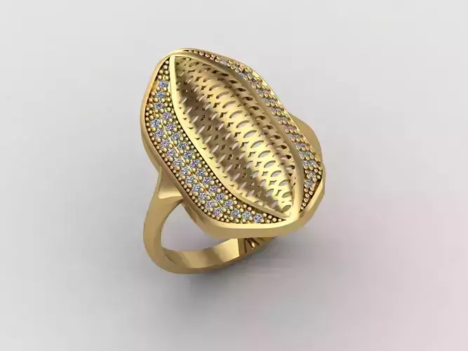 Women Ring With Stone Diamond Ready STL 3DM Models Womens Rings