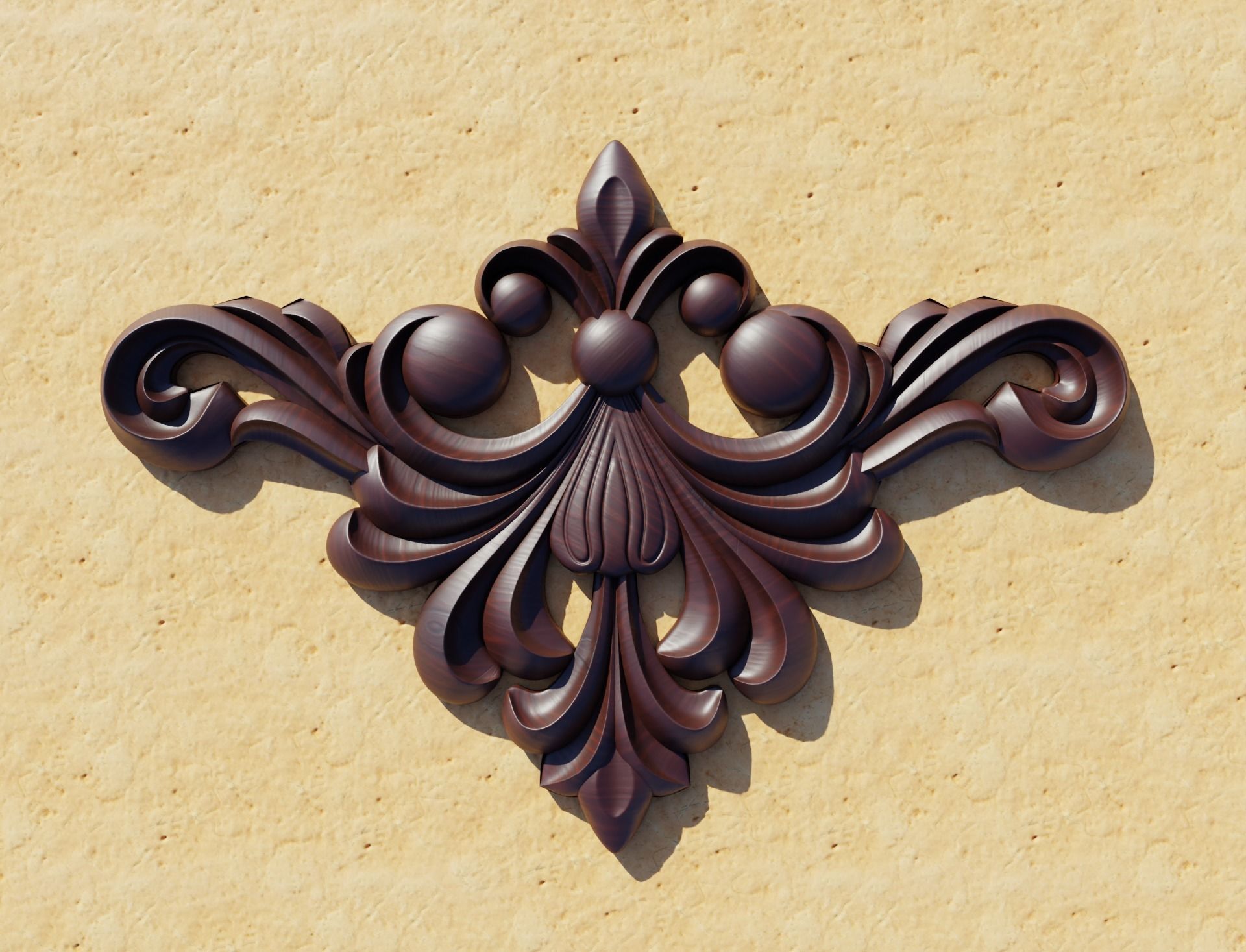 Wooden Ornament 3D print model_2