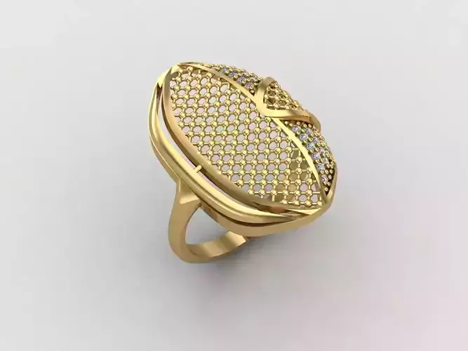 Women Ring With Stone Diamond Ready STL 3DM Models Womens Rings