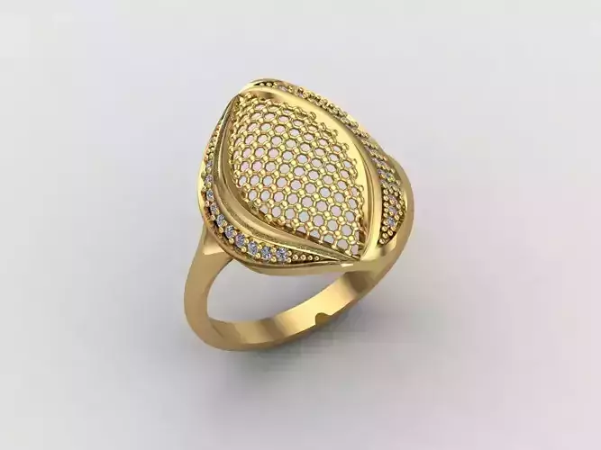Women Ring With Stone Diamond Ready STL 3DM Models Womens Rings