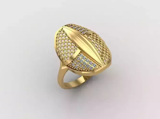 Women Ring With Stone Diamond Ready STL 3DM Models Womens Rings