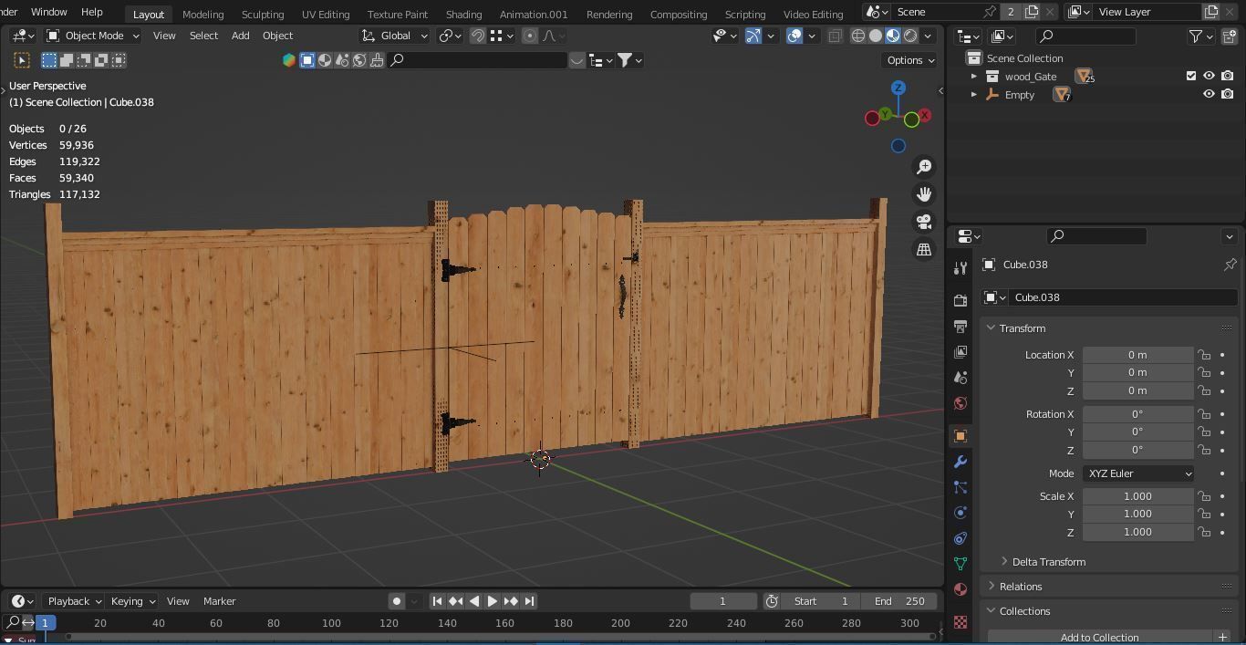 Wooden gate 3D model | CGTrader