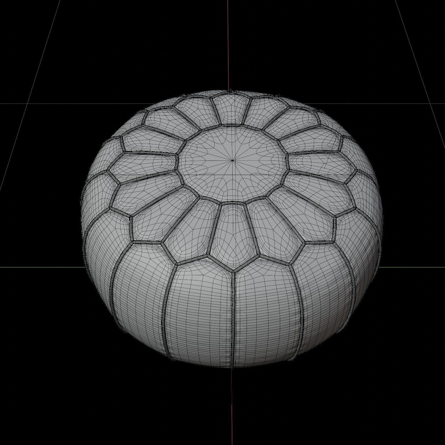 Moroccan Black pouf 3D model_4
