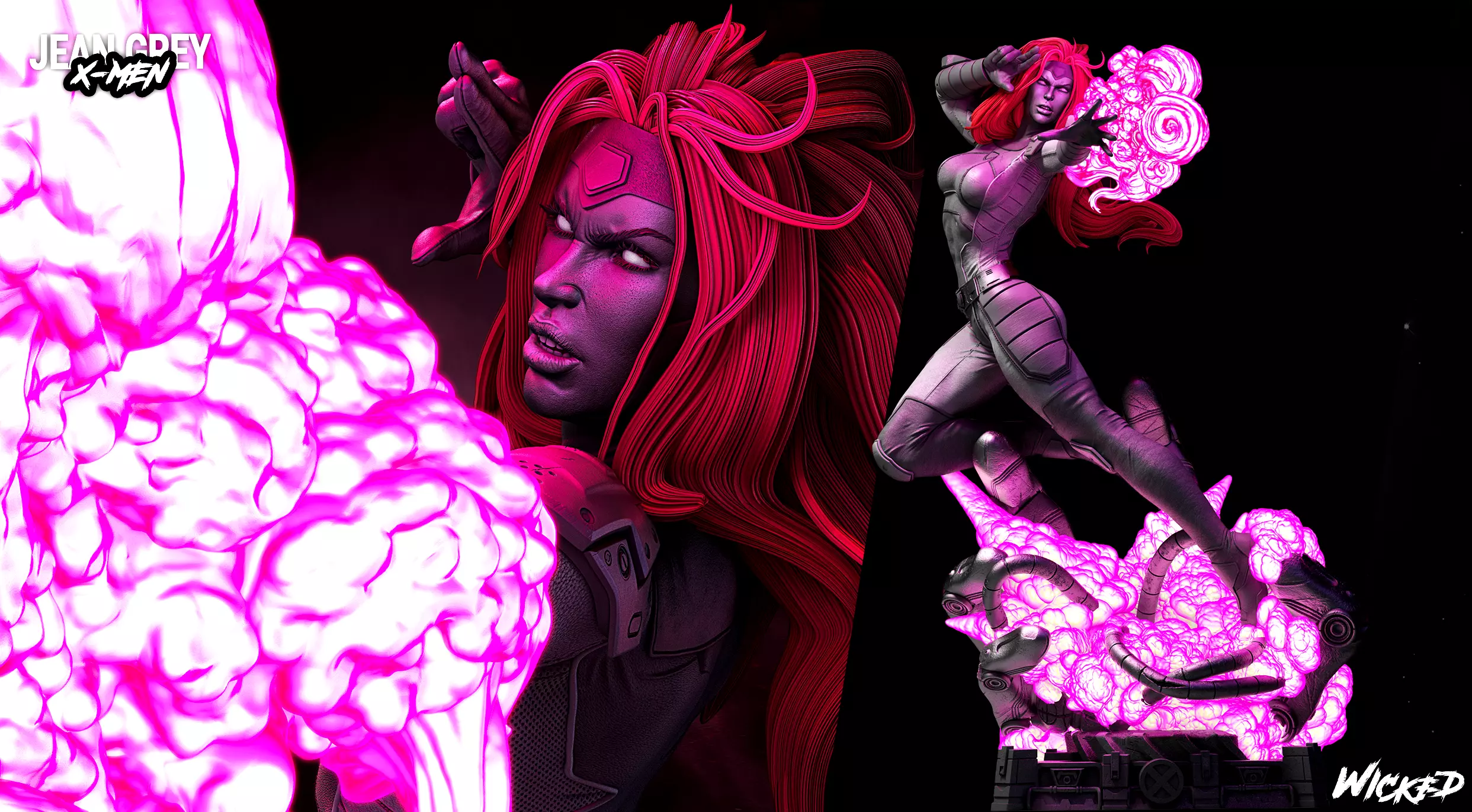 Wicked Marvel Jean Grey Sculpture ready for 3d printing 3D print model_0