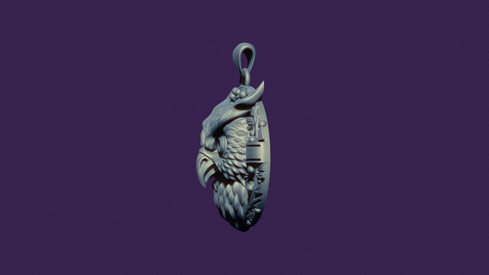 OWL medallion for casting 3D print model_13