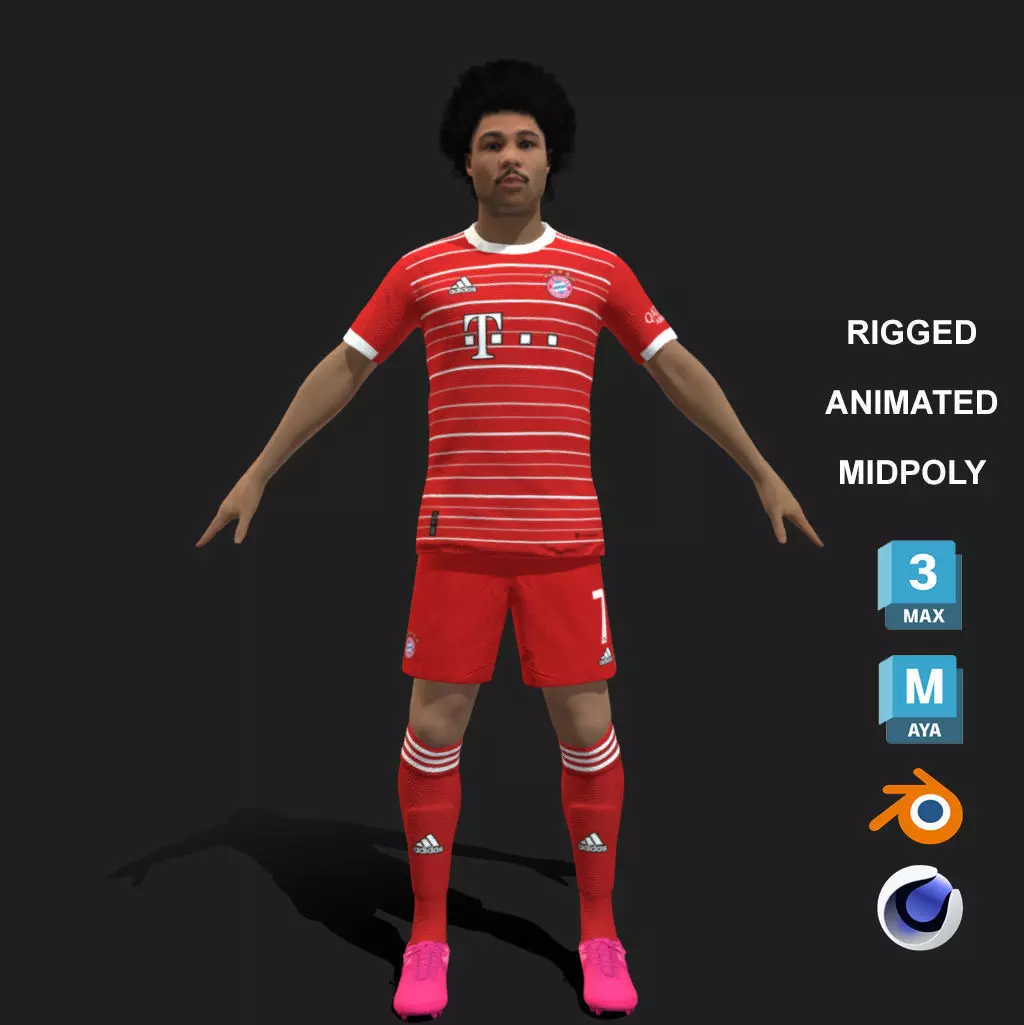 3D Rigged Serge Gnabry Bayern Munich 2023 3D model