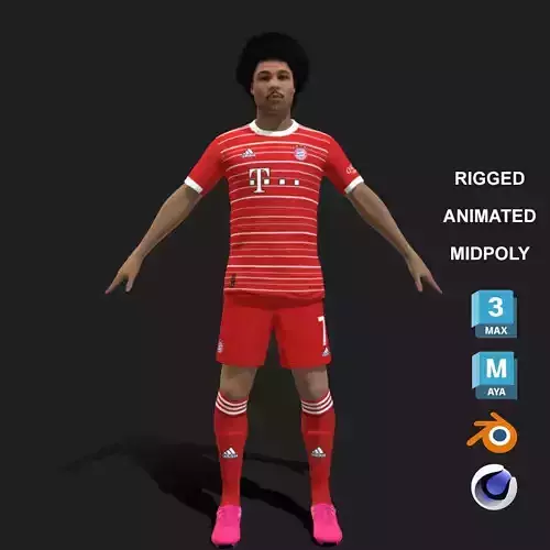 3D Rigged Serge Gnabry Bayern Munich 2023 3D model