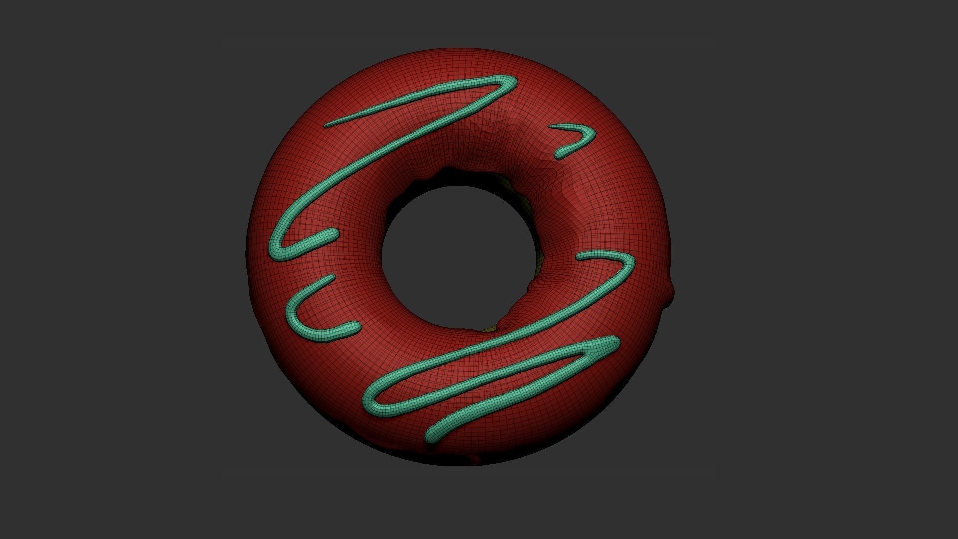 Donut Low-poly 3D model_7