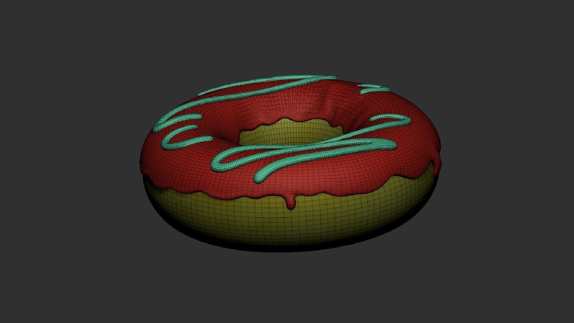 Donut Low-poly 3D model_6