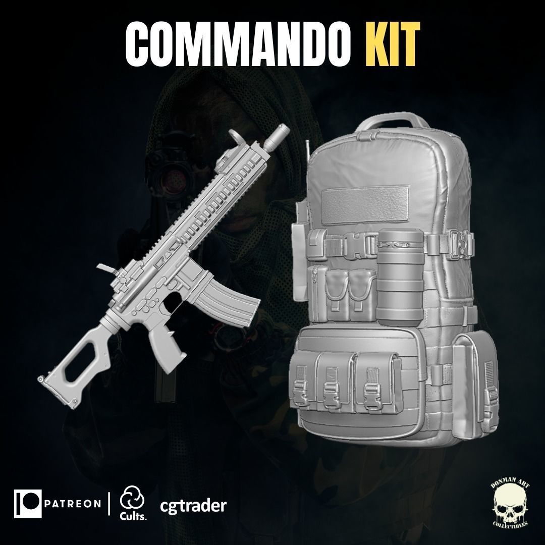 Commando Kit 3D printable file for Action Figures 3D print model_4