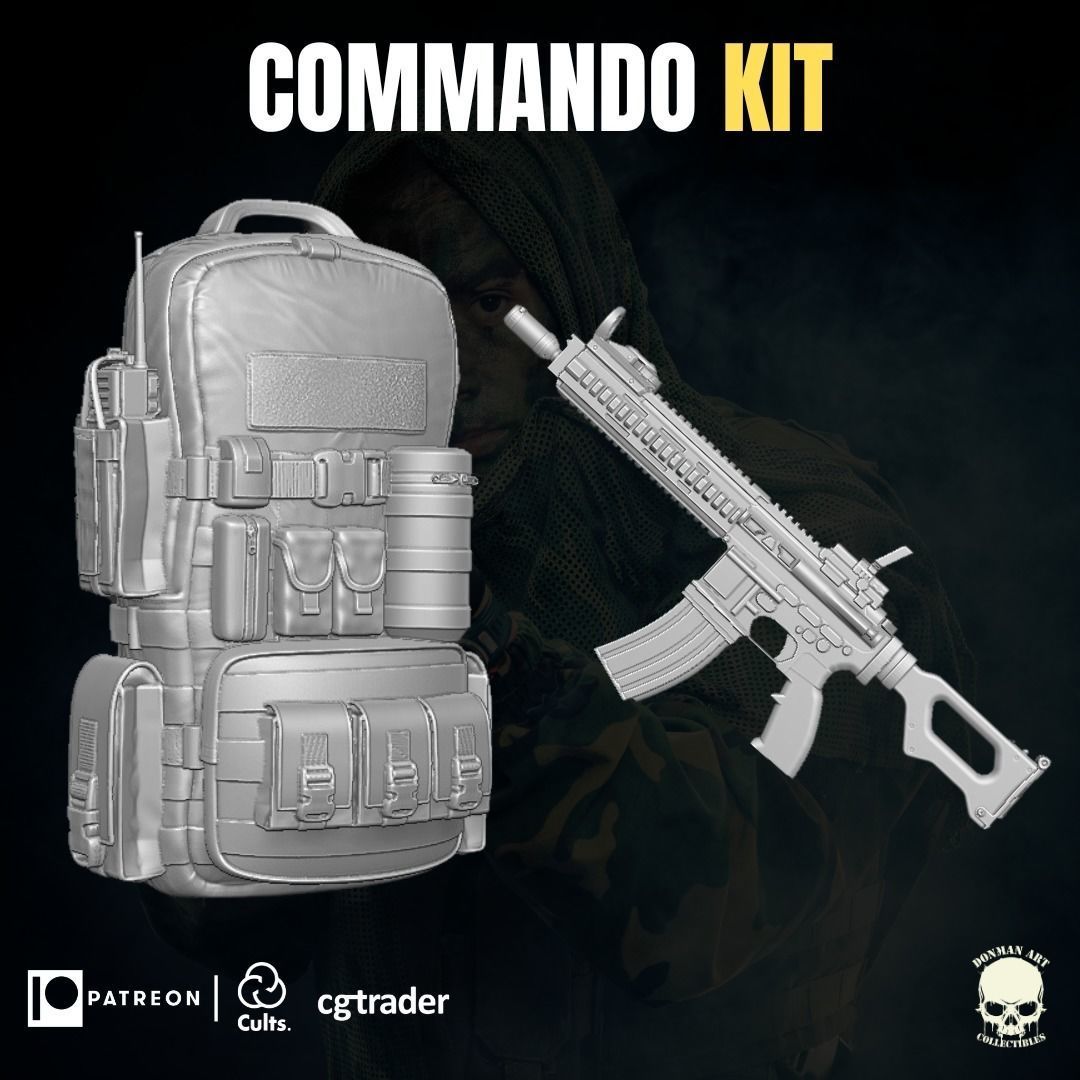 Commando Kit 3D printable file for Action Figures 3D print model_23