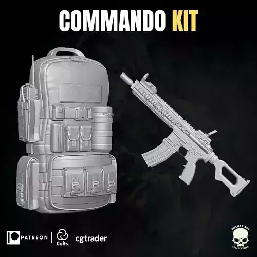 Commando Kit 3D printable file for Action Figures 3D print model