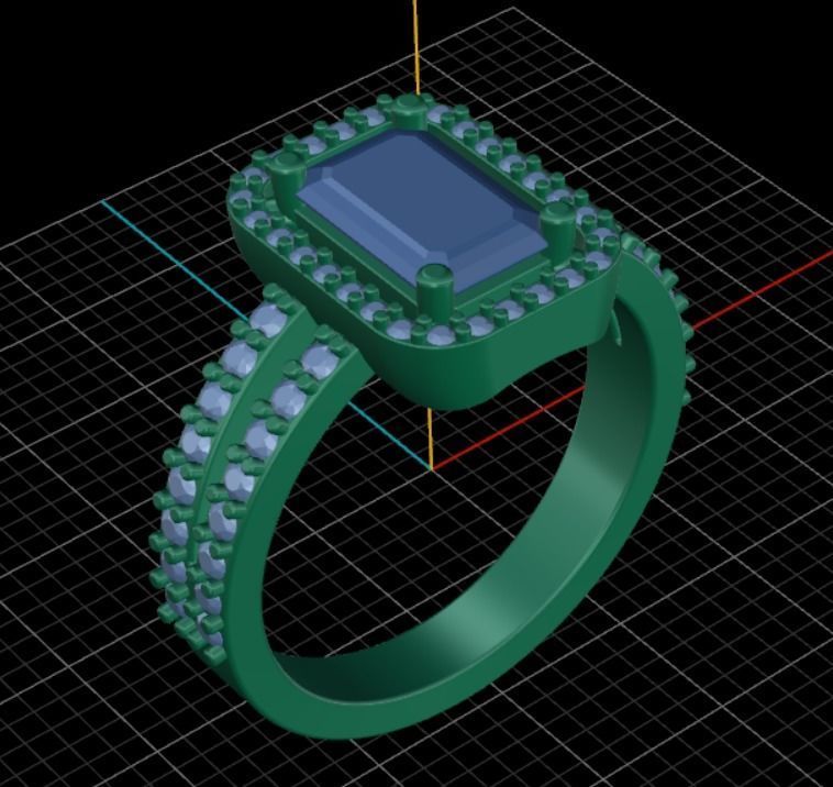 7 Diamonds Ring 3D print model_6