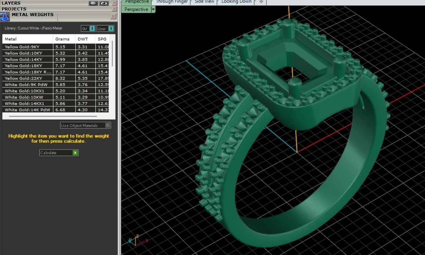 7 Diamonds Ring 3D print model_7
