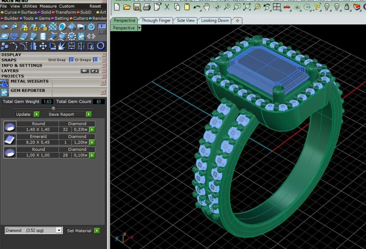 7 Diamonds Ring 3D print model_8