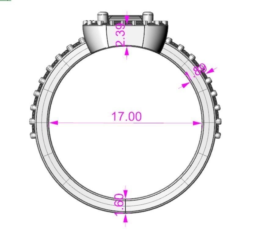 7 Diamonds Ring 3D print model_5