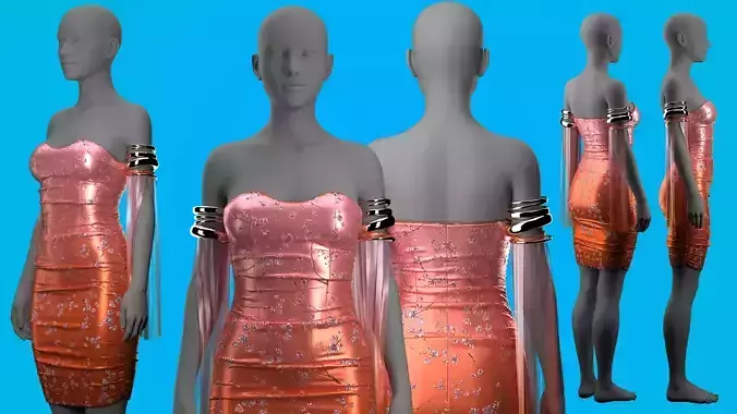 Color Graded Floral Dress Fitted to Gen8 Body Mesh