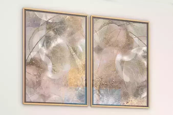 Abstract Painting 2 piece wall art